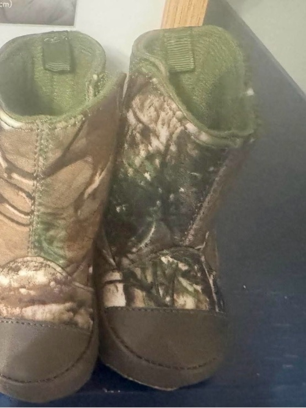 Kids Camouflage Slip-On Boots - Green